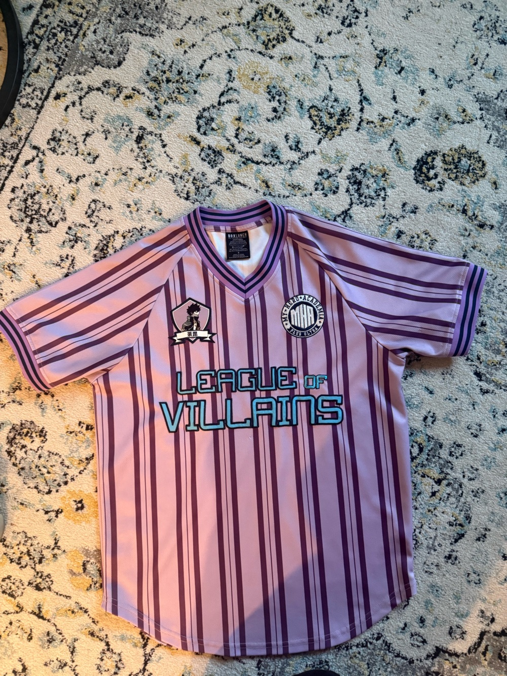 League of Villains Pink & Purple Striped Women's Top